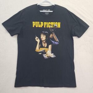 Pulp Fiction Shirt Mens L Black Mia Graphic Tee Movie Retro Short Sleeve T-Shirt